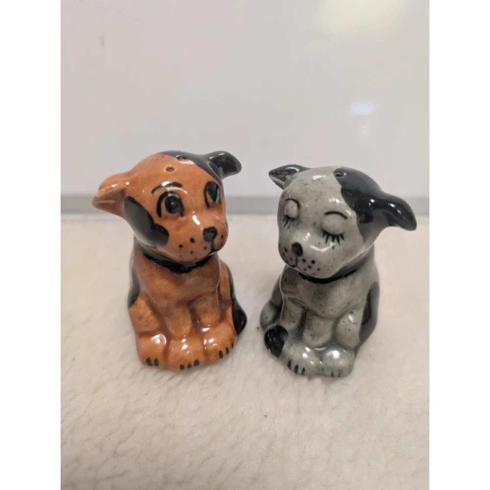 Vintage Puppy Dogs Salt And Pepper Shakers Salt & Pepper Puppies S+P Japan